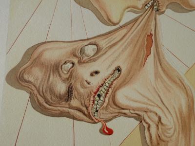 Salvador DALI : Les hommes qui se dévorent, Bois gravé original 2