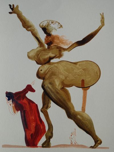 Salvador DALI : Les traitres envers leurs hôtes, Bois gravé original 2