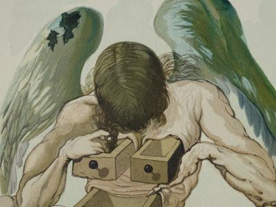 Salvador DALI : L’ange déchu, Bois gravé original 2