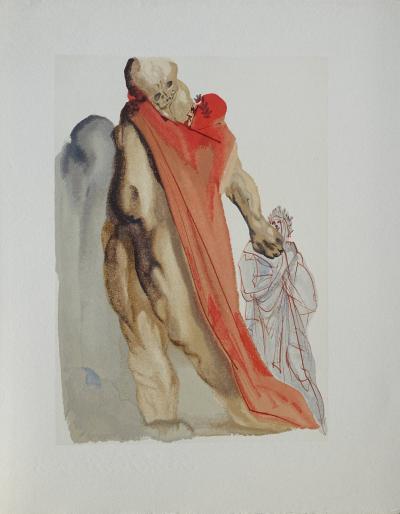 Salvador DALI : Les reproches de Virgile, Bois gravé original 2