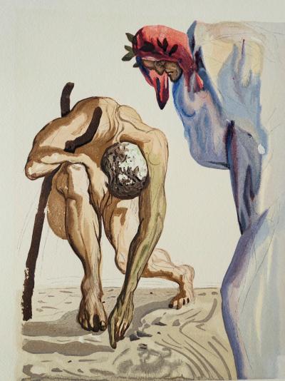 Salvador DALI : Les princes de la vallée fleurie, Bois gravé original 2
