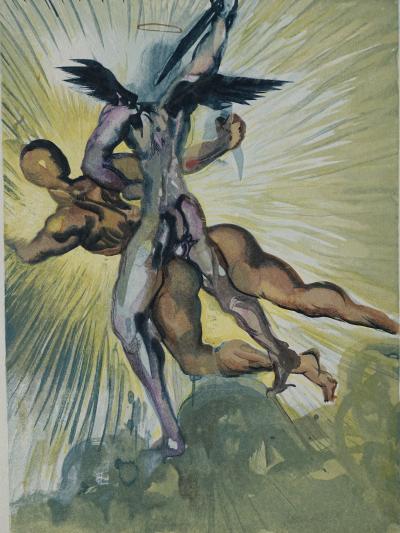 Salvador DALI : Les anges de la vallée, Bois gravé original 2