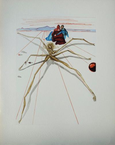 Salvador DALI : Quittant la corniche de la colère, Bois gravé original 2