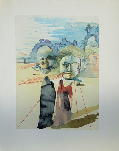 Salvador DALI : Avarice et prodigalité, Bois gravé original 2