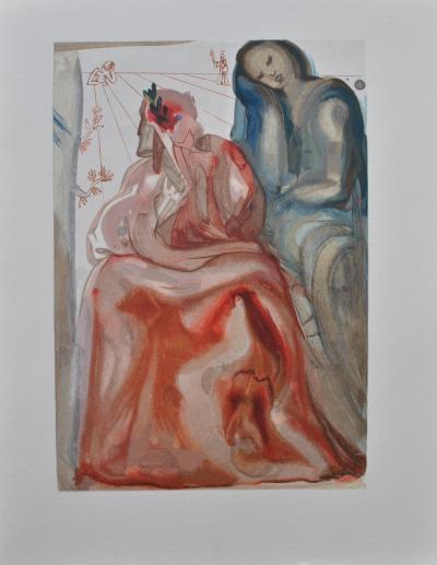 Salvador DALI : La confession de Dante, Bois gravé original 2