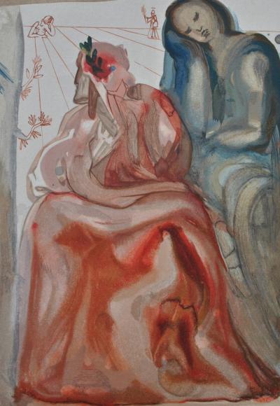 Salvador DALI : La confession de Dante, Bois gravé original 2