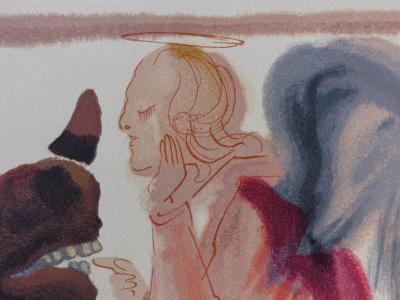 Salvador DALI : Ange et rhinocéros, Bois gravé original 2