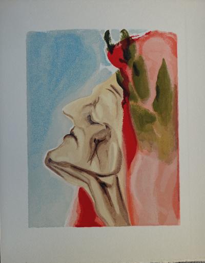 Salvador DALI : Le doute de Dante, Bois gravé original 2