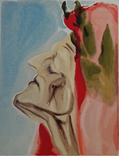 Salvador DALI : Le doute de Dante, Bois gravé original 2