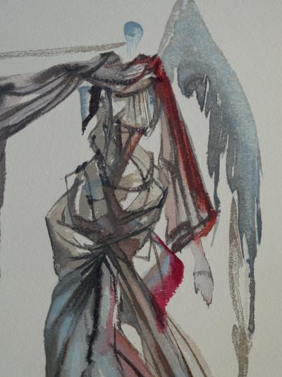Salvador DALI : L’ange du soleil, Bois gravé original 2