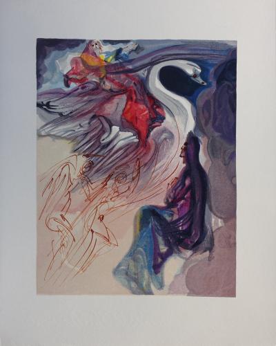 Salvador DALI : Le langage de l'oiseau, Bois gravé original 2