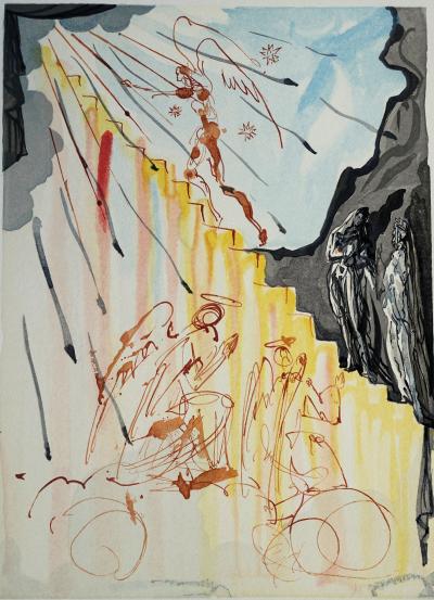 Salvador DALI : L'échelle mystique, Bois gravé original 2