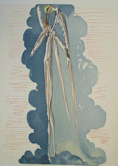 Salvador DALI : L’ange du septième ciel, Bois gravé original 2