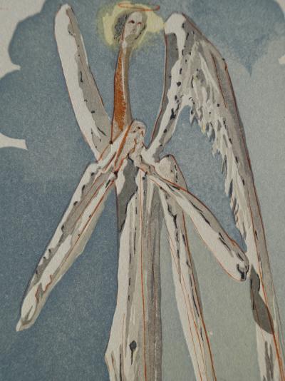 Salvador DALI : L’ange du septième ciel, Bois gravé original 2