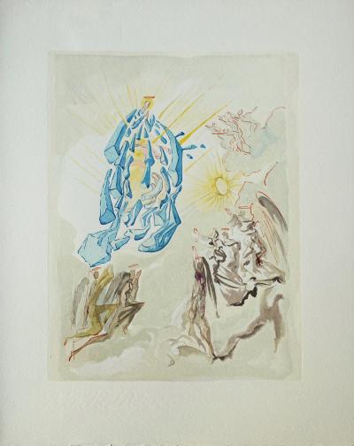Salvador DALI : Dante recouvre la vue, Bois gravé original 2