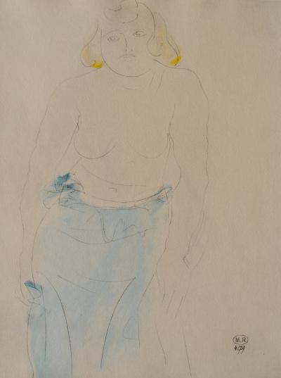 Auguste RODIN : Belle femme aux seins nus, Gravure signée 2
