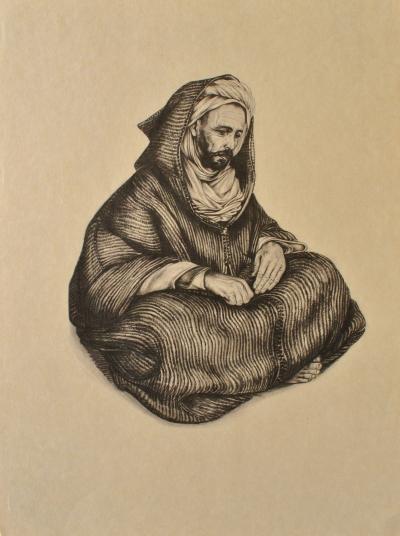 Walter SAUER : Homme arabe assis, Héliogravure 2