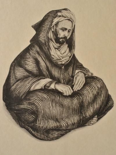 Walter SAUER : Homme arabe assis, Héliogravure 2
