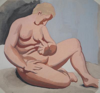 Roger de la FRESNAYE : Nu assis, Lithographie 2