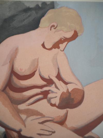 Roger de la FRESNAYE : Nu assis, Lithographie 2
