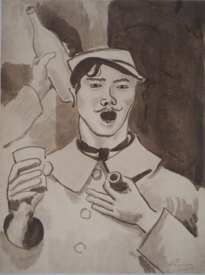 Roger de la FRESNAYE : Soldat en permission, Lithographie signée 2
