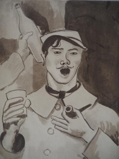 Roger de la FRESNAYE : Soldat en permission, Lithographie signée 2