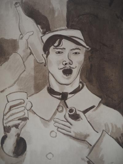 Roger de la FRESNAYE : Soldat en permission, Lithographie signée 2