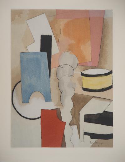 Roger de la FRESNAYE : Nature morte cubiste au tambour, Lithographie signée