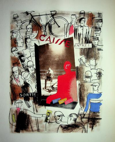 Milivoj UZELAC : Au stade, le spectacle du sport, Lithographie originale 2