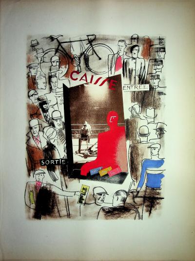 Milivoj UZELAC : Au stade, le spectacle du sport, Lithographie originale 2