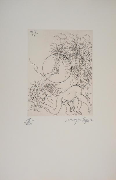 Meyer LAZAR : De l'amour et du vin, Gravure originale signée 2