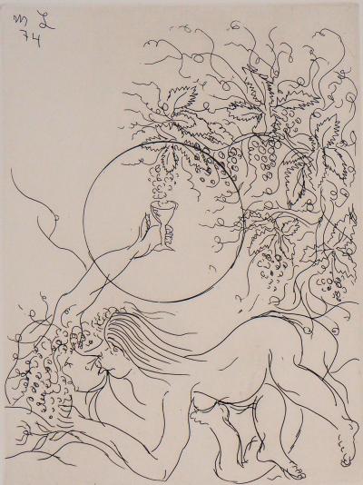 Meyer LAZAR : De l'amour et du vin, Gravure originale signée 2