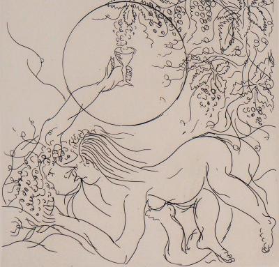 Meyer LAZAR : De l'amour et du vin, Gravure originale signée 2