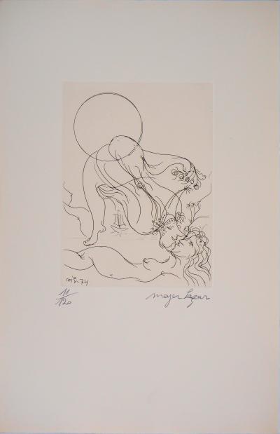 Meyer LAZAR : Amour en voyage, Gravure originale signée 2