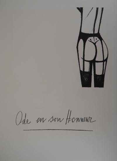 Bernard BUFFET : Ode en son honneur, les jarretelles, Lithographie originale 2
