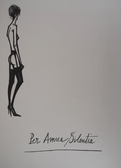 Bernard BUFFET : Nu en jarretelles, Per Amica Silentia, Lithographie originale 2