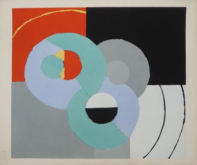 Sonia DELAUNAY : Harmonie abstraite aux trois sphères, Lithographie et pochoir 2