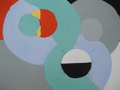 Sonia DELAUNAY : Harmonie abstraite aux trois sphères, Lithographie et pochoir 2