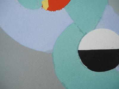 Sonia DELAUNAY : Harmonie abstraite aux trois sphères, Lithographie et pochoir 2