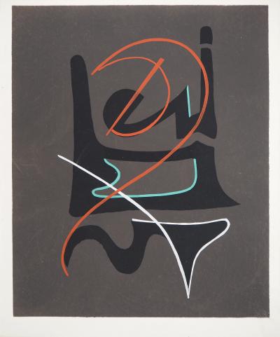 César DOMELA : Ecriture abstraite, Lithographie et pochoir 2