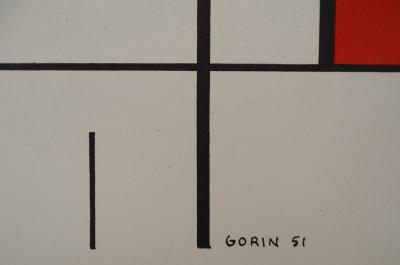 Jean GORIN : Composition géométrique, Lithographie et pochoir signée 2