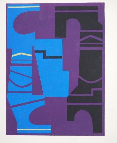 Edgard PILLET : Projet de sculpture abstraite, Lithographie et pochoir 2