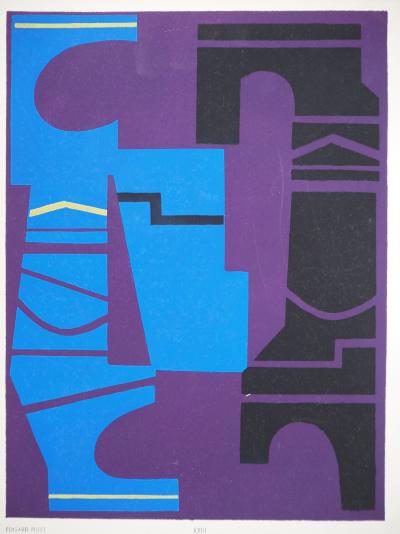 Edgard PILLET : Projet de sculpture abstraite, Lithographie et pochoir 2