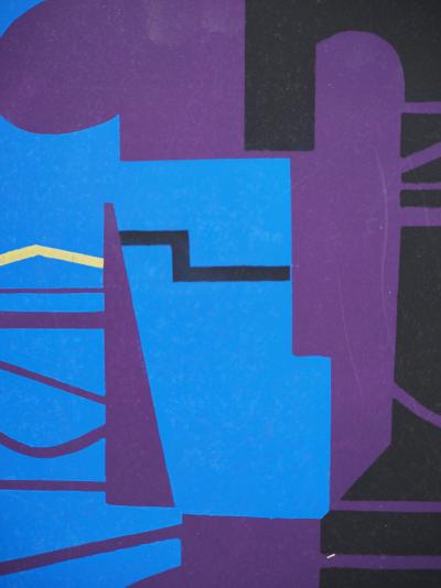 Edgard PILLET : Projet de sculpture abstraite, Lithographie et pochoir 2