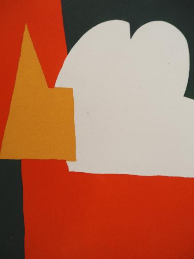 Serge POLIAKOFF : Composition rouge et verte, Lithographie et pochoir 2