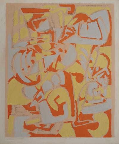 Marie RAYMOND : Paysage abstrait, Lithographie et pochoir 2
