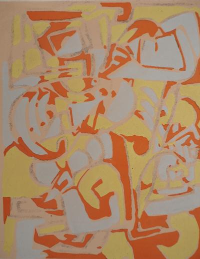 Marie RAYMOND : Paysage abstrait, Lithographie et pochoir 2