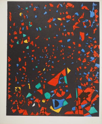 Far-El-Nissa ZEID : Couleurs sur fond noir, Lithographie et pochoir 2