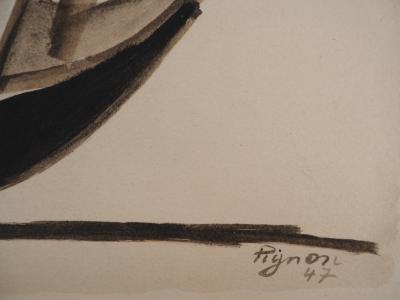 Edouard PIGNON : Secours en mer, le renflouement, Lithographie signée 2