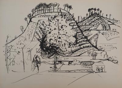 Edouard PIGNON : Les collines de Vallauris, Lithographie 2